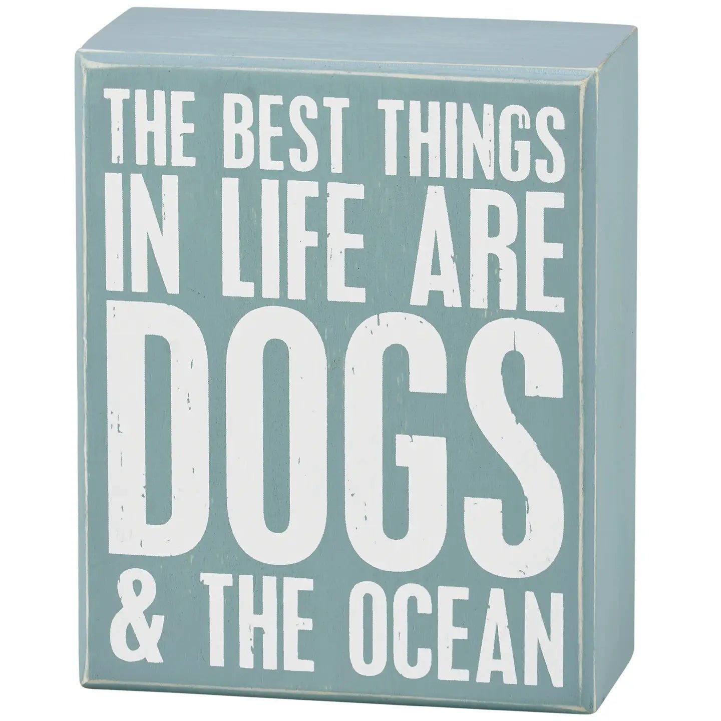 Dogs and Ocean Box Sign