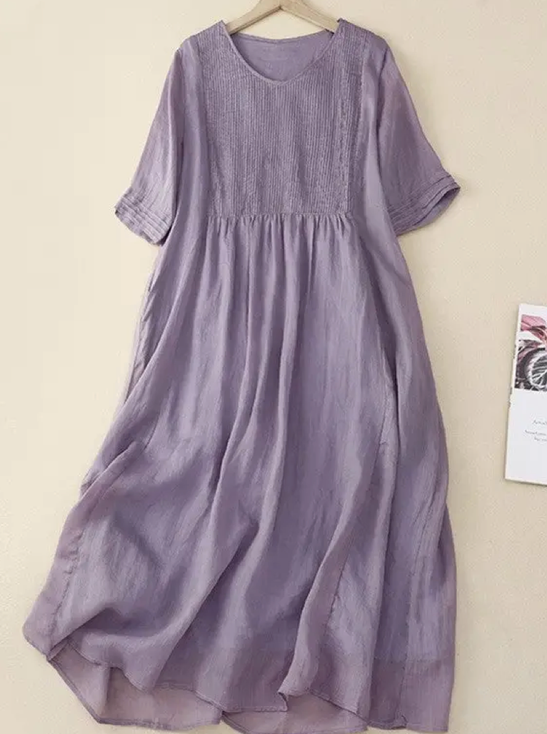 Purple Cotton Dress 2X Purple Cotton Dress 2X