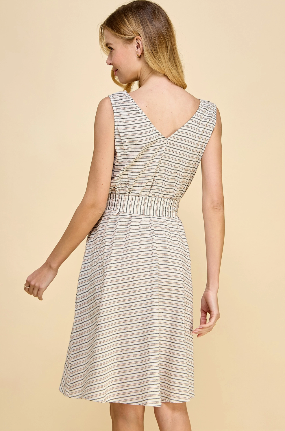 Antique Canvas V-Neck Dress