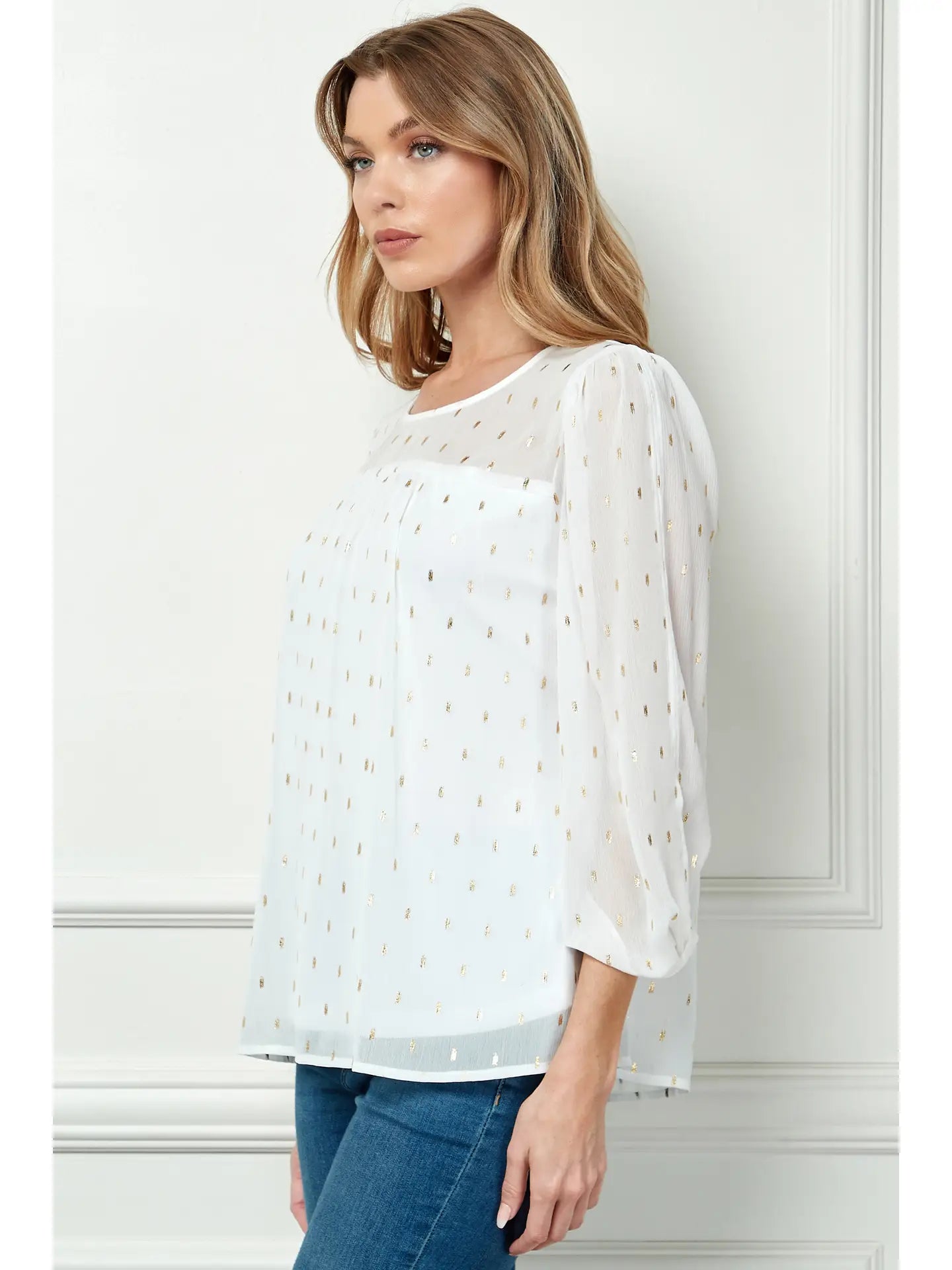 Missy Foil Overlay Top