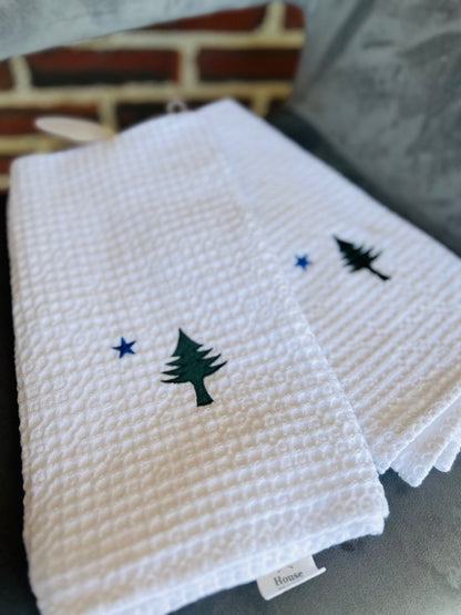 1901 Flag Embroidered Waffle Towel