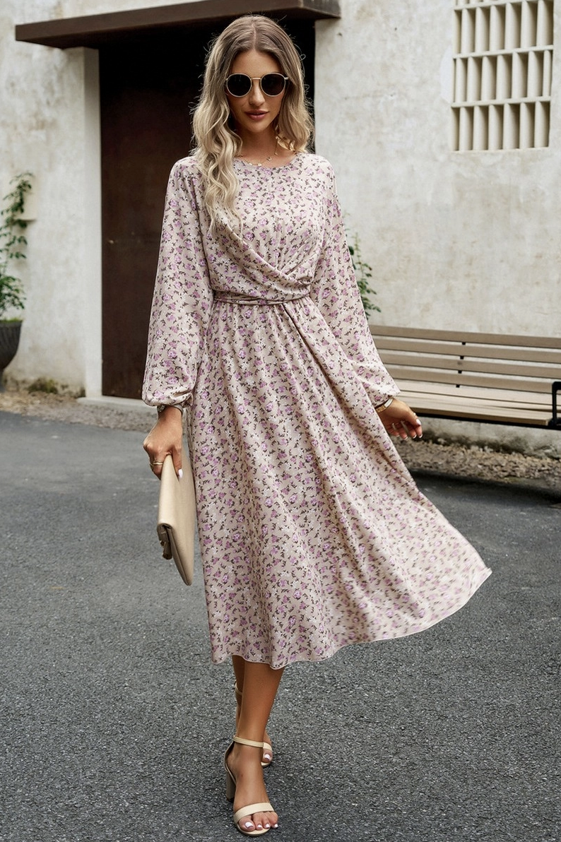 Floral Long Sleeve Dress Small