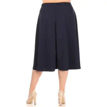 A-Line High Waist Midi Skirt