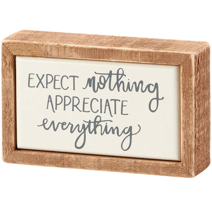 Expect Nothing Box Sign Mini (Very Small)